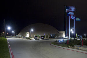 Commercial streetlight LED fixtures powered by clean solar energy