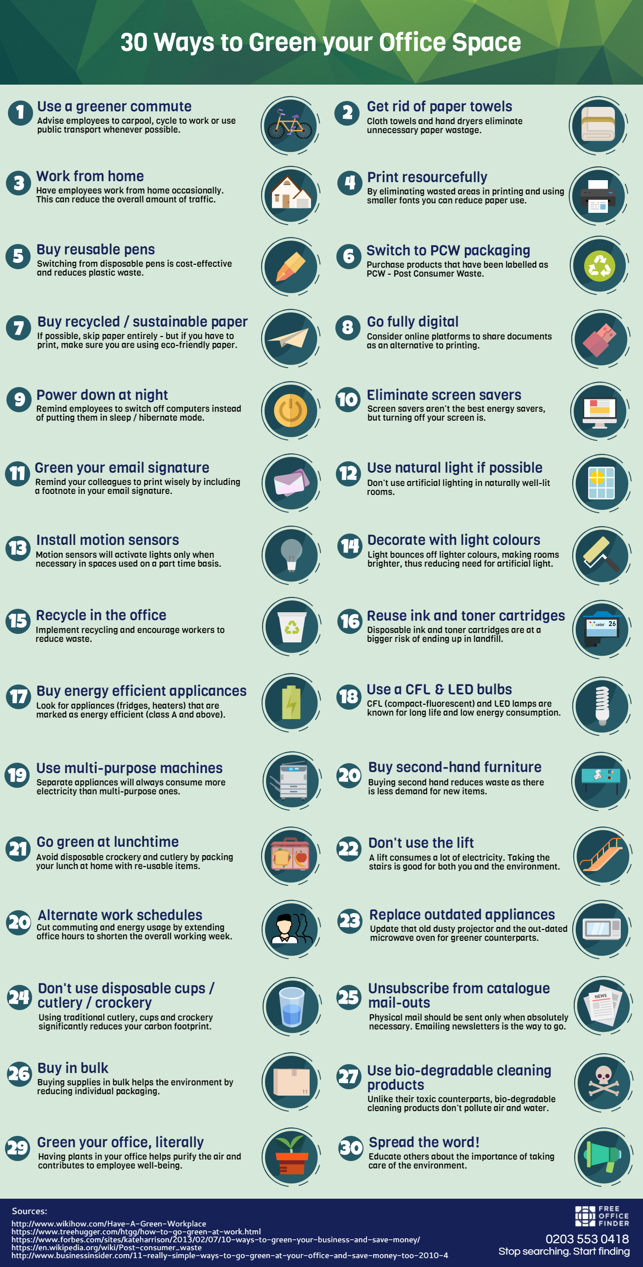 30 Ways to Make Your Office Space Green (Infographic)