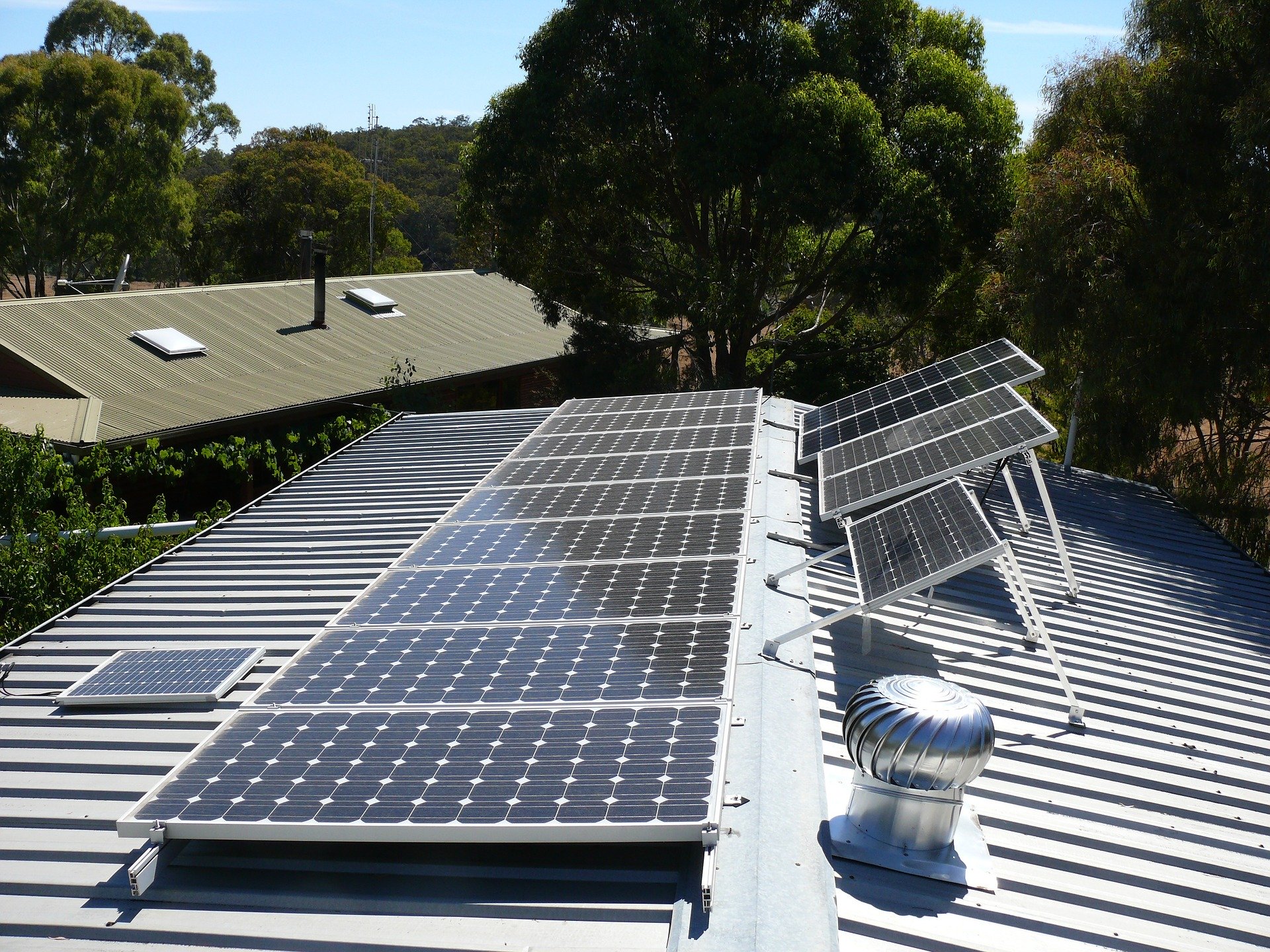 Solar panels on roof