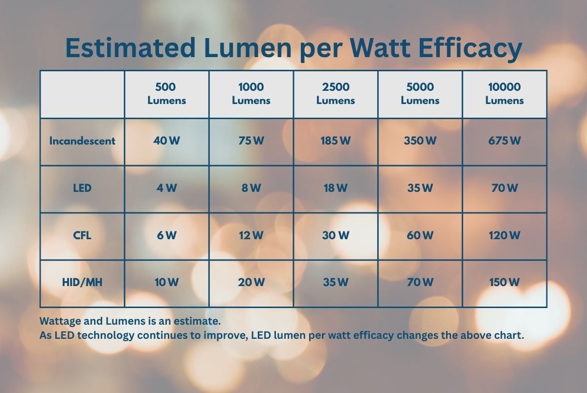 Lumen per Watt Efficacy
