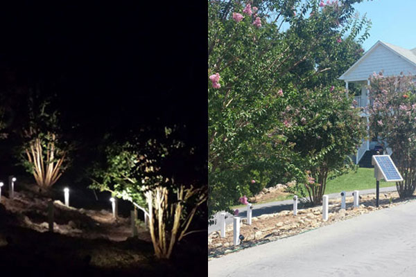 Commercial Solar Landscape LED Lighting Day and Night