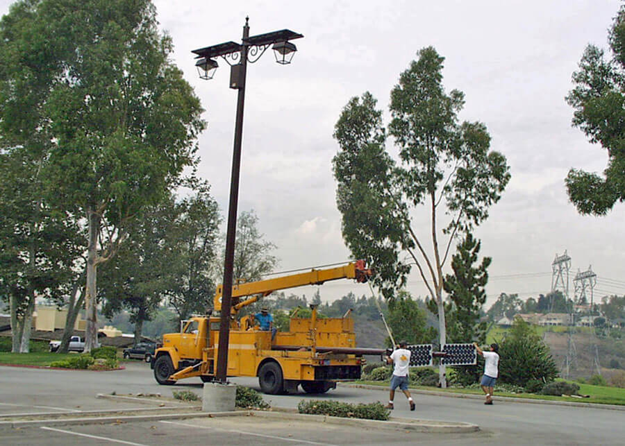 Solar Parking Lot Lighting Install