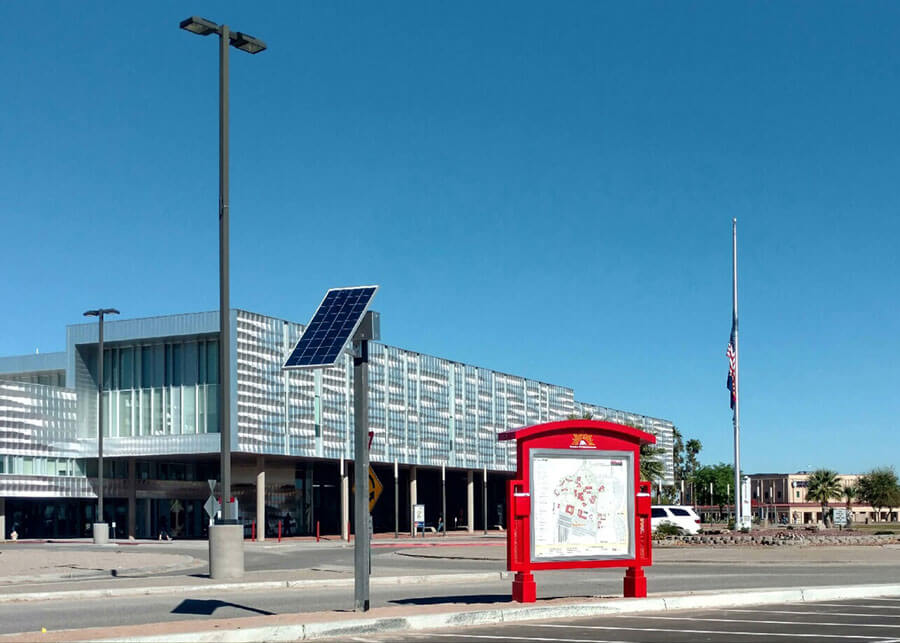 Arizona Western College Kiosk Sign Light Solar Powered