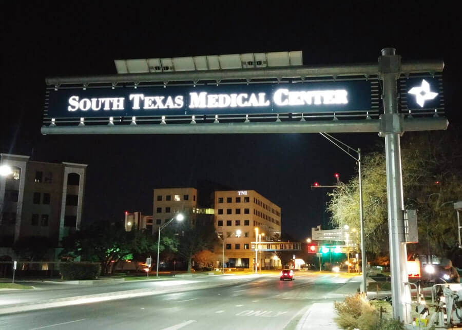 South Texas Medical Internally Illuminated Sign with Solar Power
