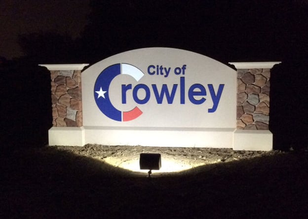 City of Crowley Solar Flood Light for Sign Lighting