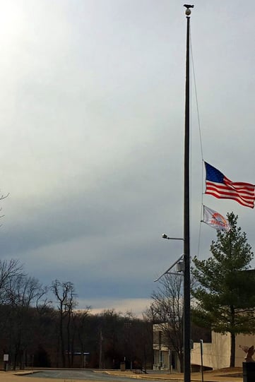 Solar Flagpole Light for Parkway High School