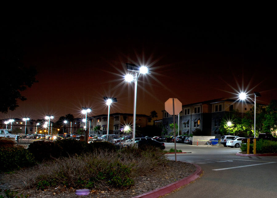 MCAS Solar LED Lights at Night after Change from HPS Lights