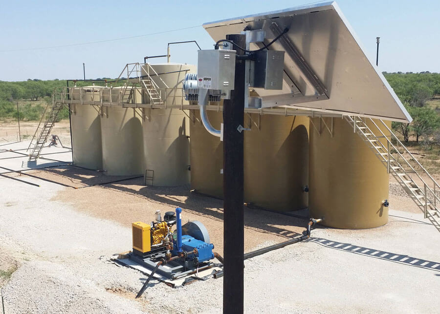 Breckenridge Water Tanks perimeter security solar floodight