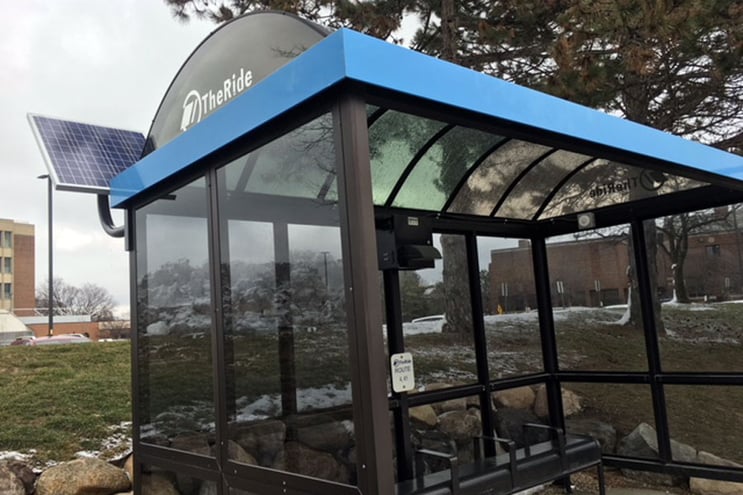 Solar Bus Shelter Light Eastern Michigan University EMU