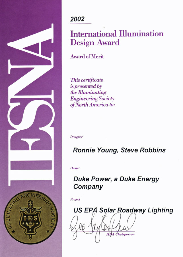 EPA Certificate IESNA Award 2002