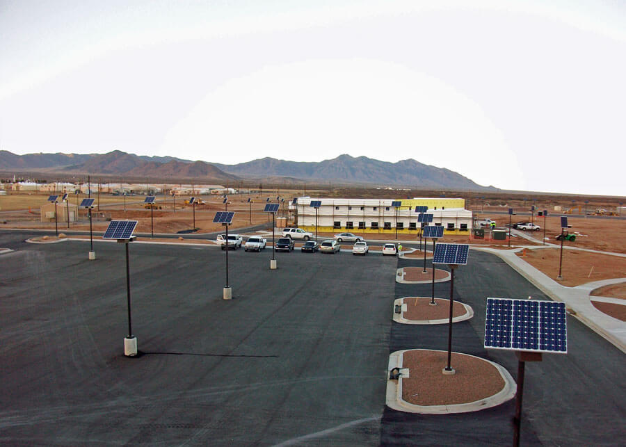 US Military Facility Parking Lot Solar Lights