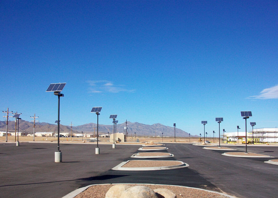 US Military Facility Parking Lot Solar Lights