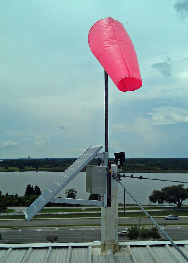 Citrus Farm Solar Windsock Flagpole Lighting System
