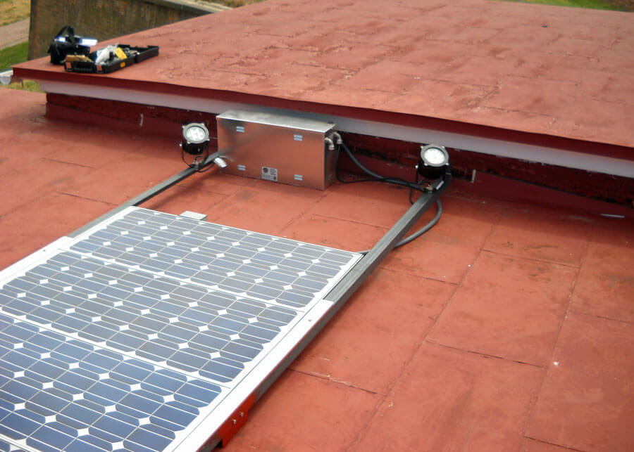 Fort McHenry Solar Flag Lights Roof Installed