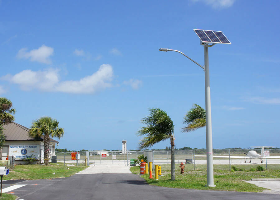 Solar LED Street Light System Martin County Airport