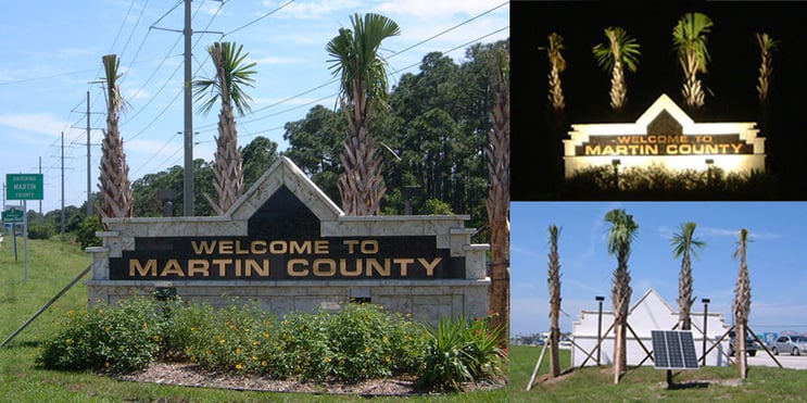 Martin County Solar Sign Lights with Solar Landscape Flood Light