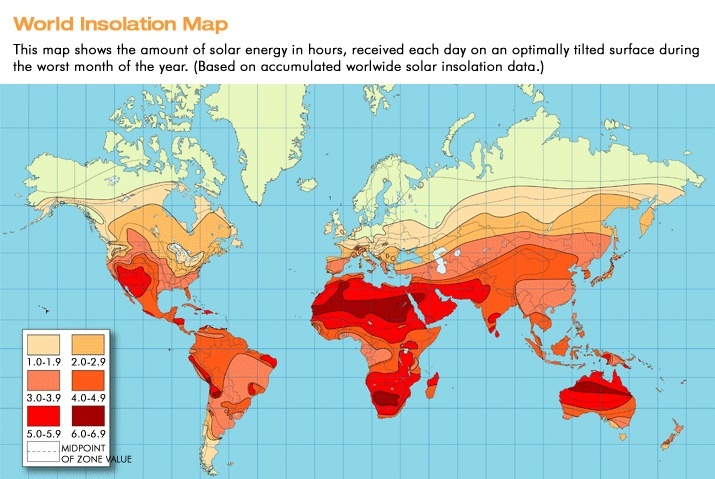 NREL Solar Insolation Map