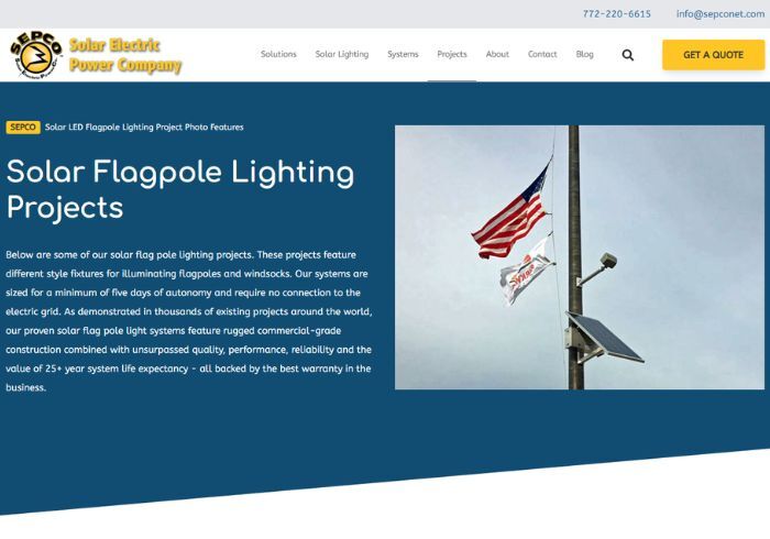 Solar Flagpole Lighting Projects Portfolio