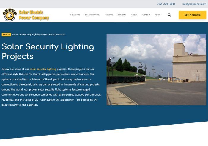 Solar Security Lighting Projects Portfolio