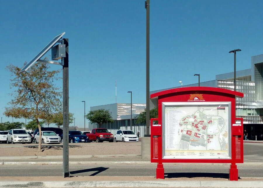 Arizona Western College Solar Kiosk Sign Light