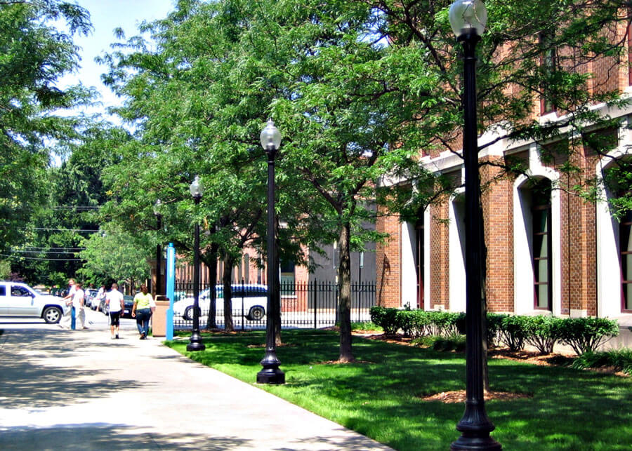 DePaul University solar pathway lighting