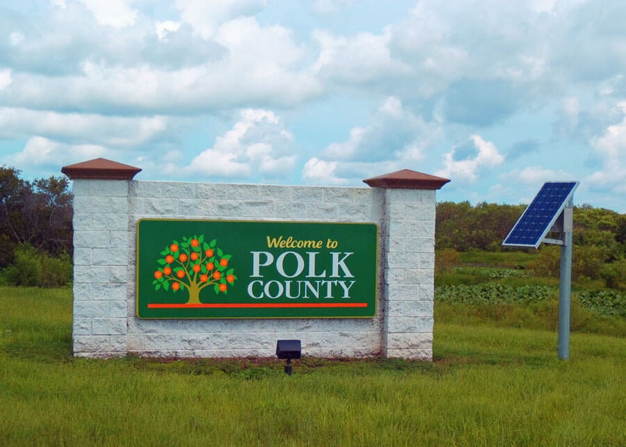 Polk County Solar LED Sign Lighting