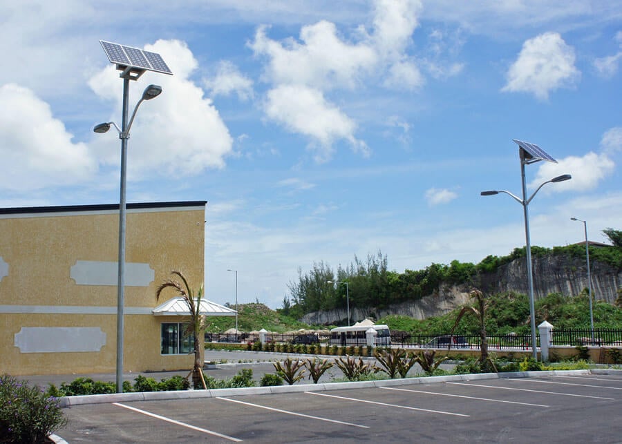 Bahamas Hot Mix Solar LED Parking Lot Lights