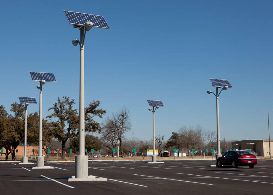 VA Temple TX Solar Powered Parking Lot Lights