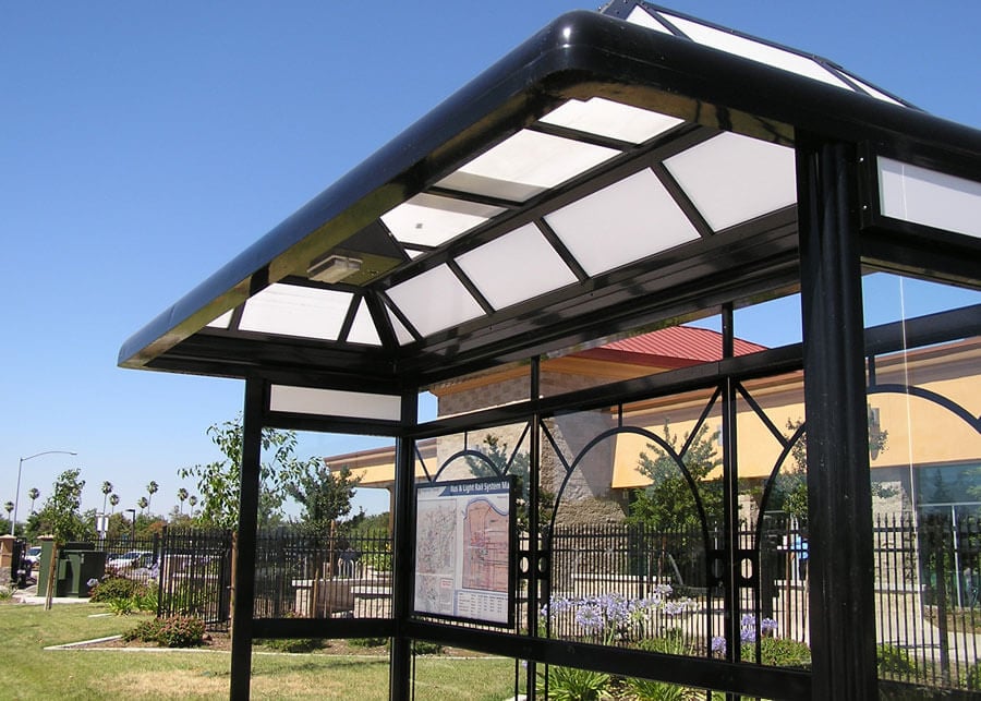 Clear Channel California SolarTransit Solar Bus Shelter Light