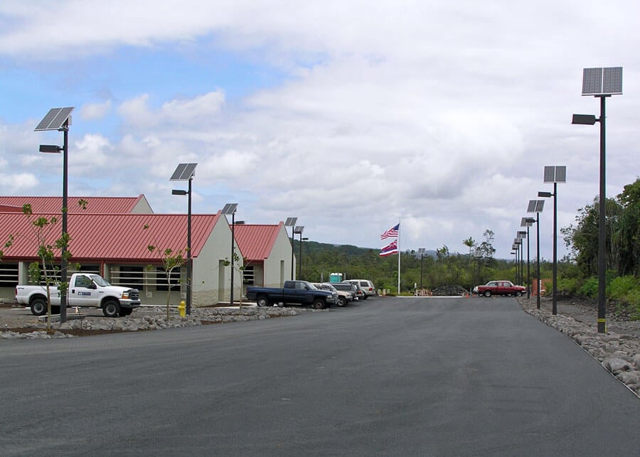 Hawaii Forestry Services Solar Shoebox Parking Lot Lights