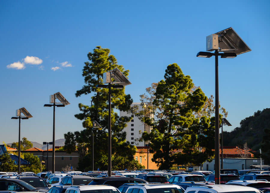 Midway Dodge SolarRatio Style Solar LED Parking Lot Lighting Systems