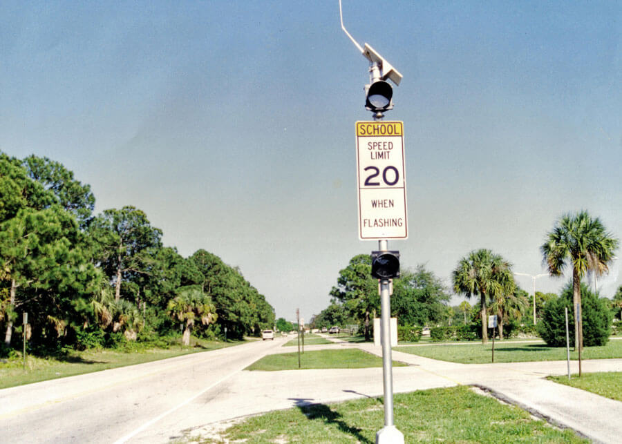 Solar LED School Zone Flashing Beacon Port St. Lucie