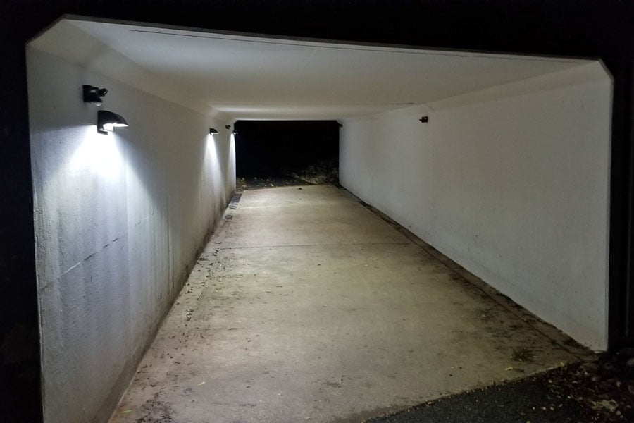 Oakland Mills Pedestrian Tunnel Solar LED Walkway Lighting SolarRWL