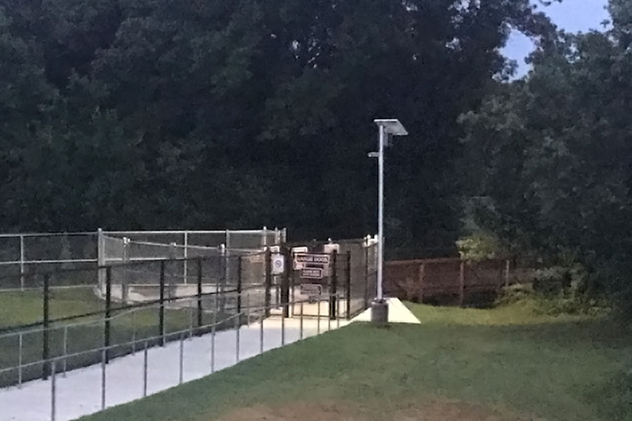 Flower Mound Dog Park Solar LED Gate Entrance Lighting