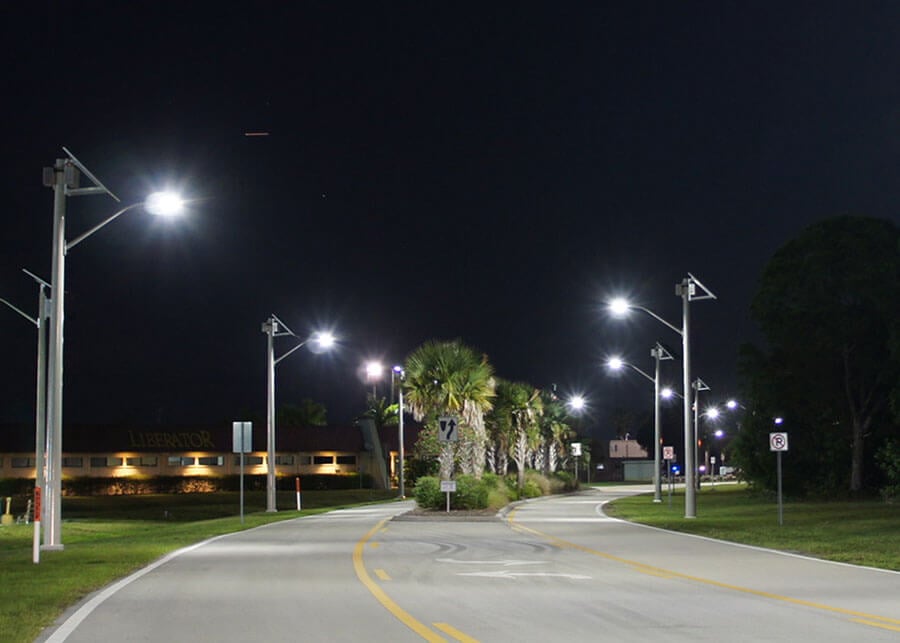 Martin County Airport Solar Street Lighting Night